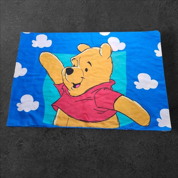 Vintage Winnie the Pooh & Piglet Pillowcase Double Sided Disney 1990s Bedding - Picture 1 of 6